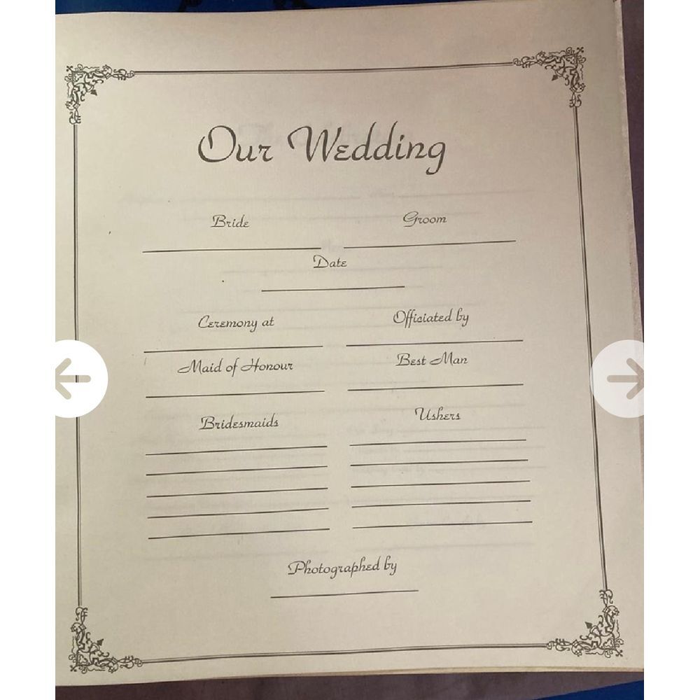 Elegant Wedding Guest Book with‎ Metallic Frame Keepsake Memory Album